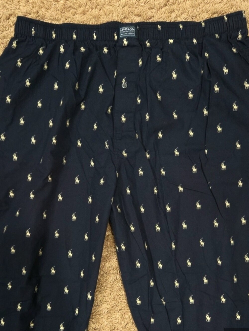 POLO Ralph Lauren Navy Blue Allover Pony Lounge Pajama Pants XL